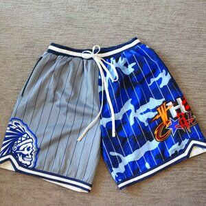 Limited Edition SAVS Brand x Who Cares Gray Blue Camo Basketball Shorts Mens XXL